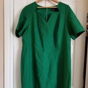 Eloquii Green Sheath Dress with Cutout Neckline